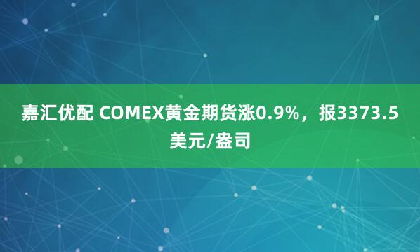 嘉汇优配 COMEX黄金期货涨0.9%，报3373.5美元/盎司